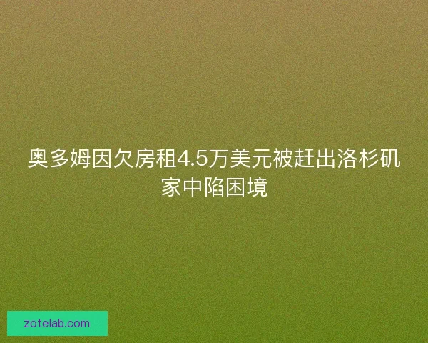 奥多姆因欠房租4.5万美元被赶出洛杉矶家中陷困境